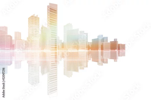 Naklejka na ścianę Wieżowce miejskie i budynki biurowe