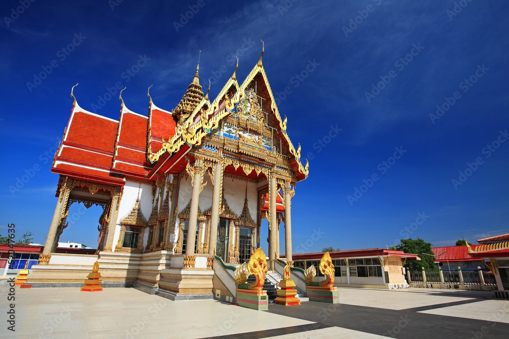 Large temple architecture against blue sky