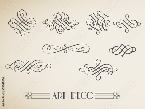 vector set calligraphic design vintage elements and  decoration