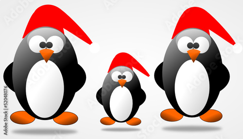 Christmas penguin family