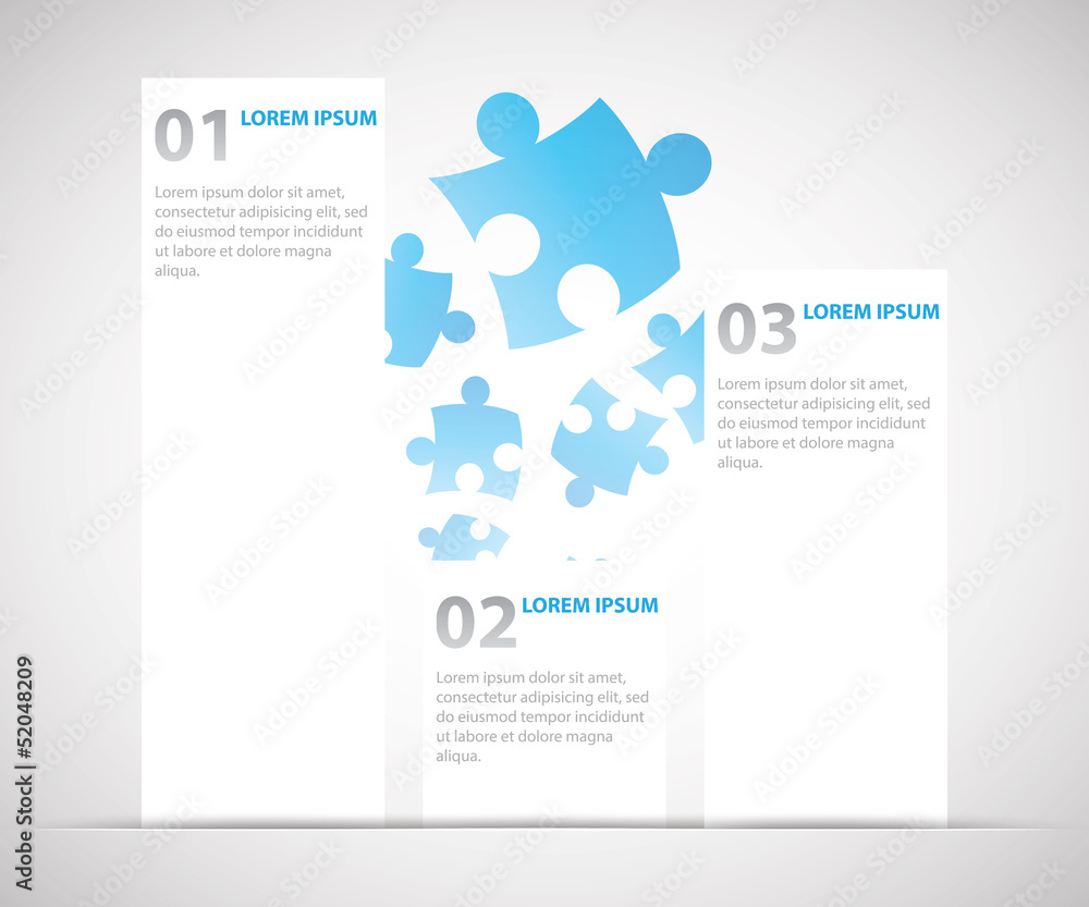Three infographic options puzzle pieces background vector eps10 Three infographic options puzzle pieces background vector eps10