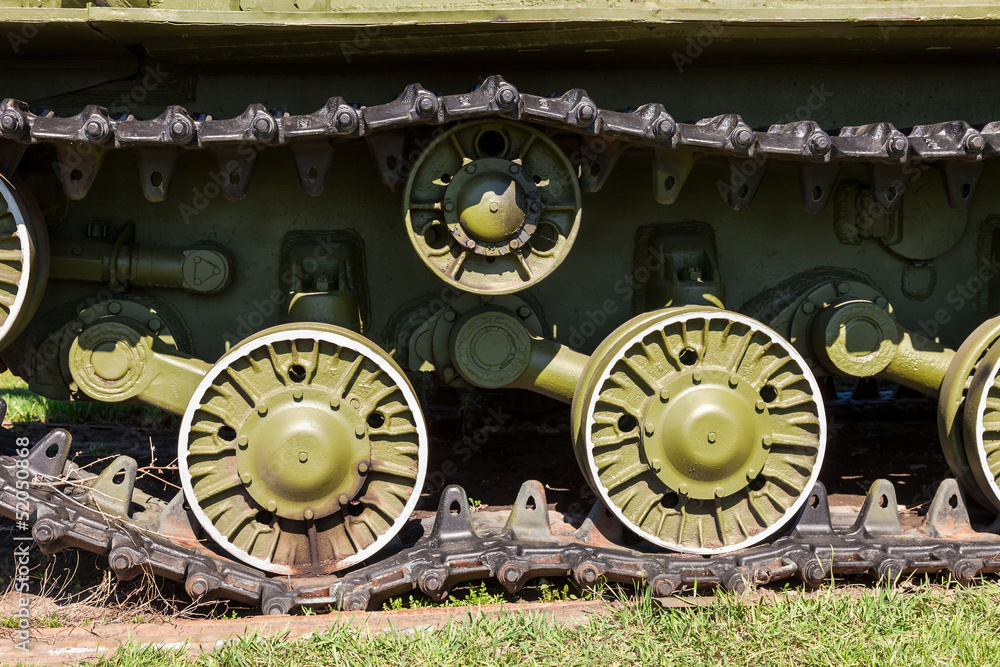 Caterpillars of the old soviet tank
