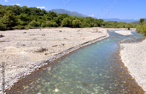 Aspropotamos river near Trikala city in Greece