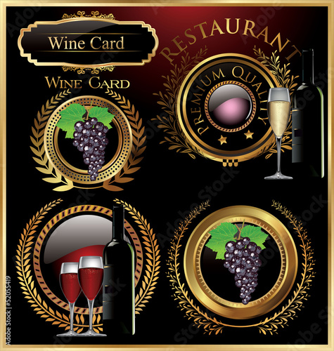 Illustration golden frame for restaurant