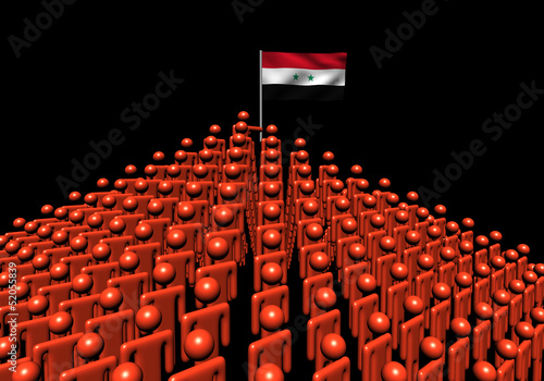 Pyramid of abstract people with Syrian flag illustration