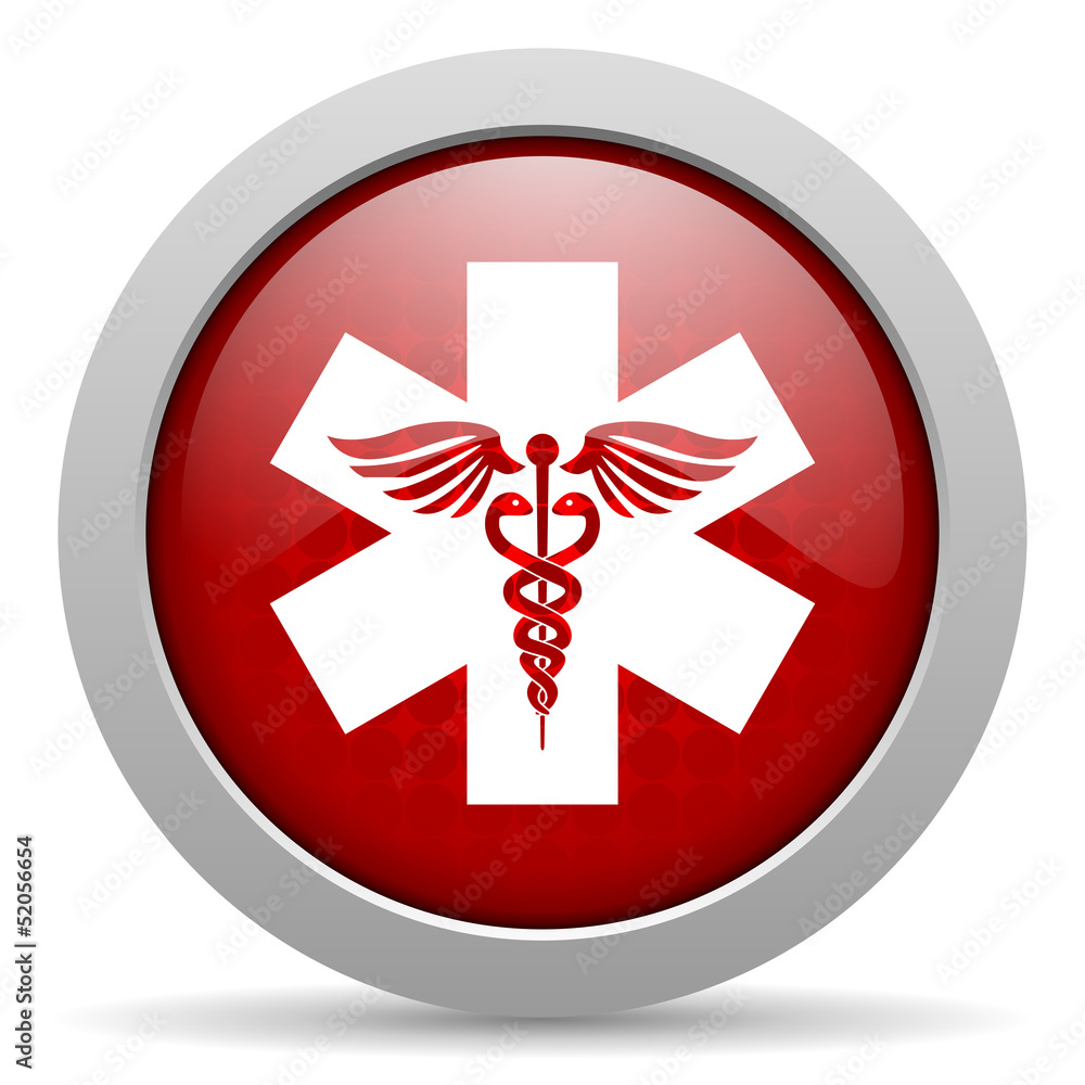 caduceus red circle web glossy icon caduceus red circle web glossy icon