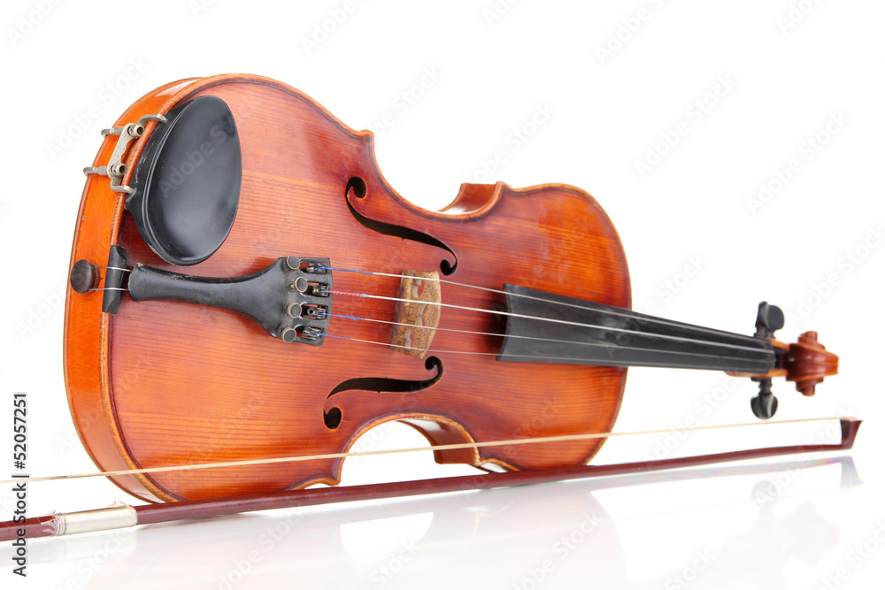 Fototapeta premium Classical violin isolated on white
