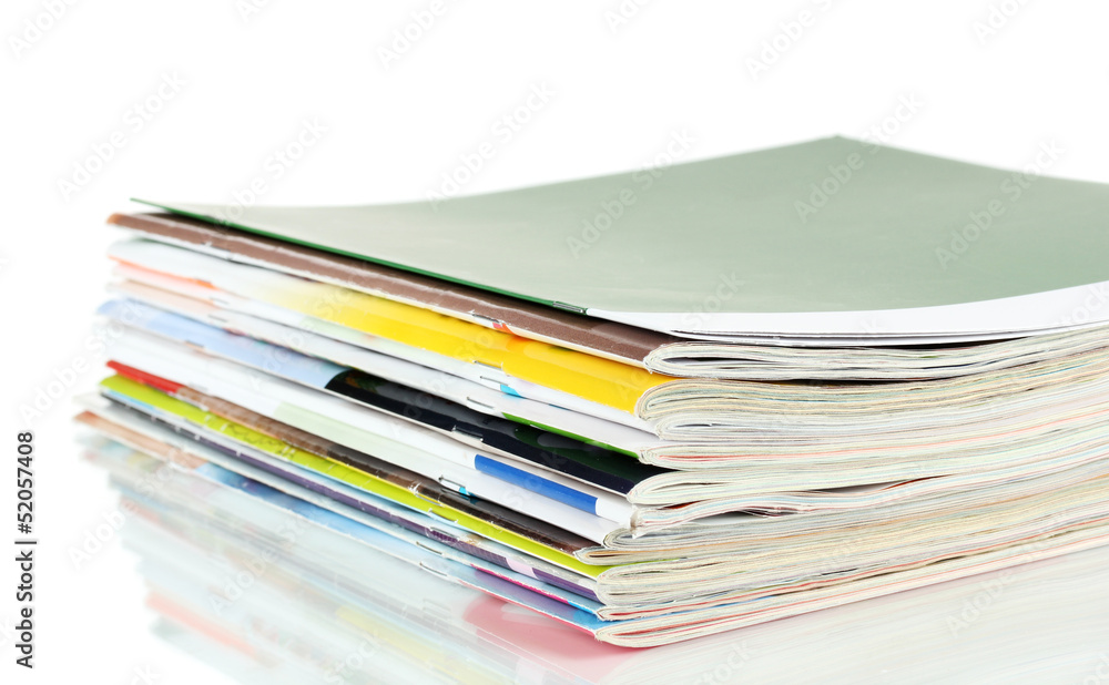 Many magazines isolated on white Many magazines isolated on white