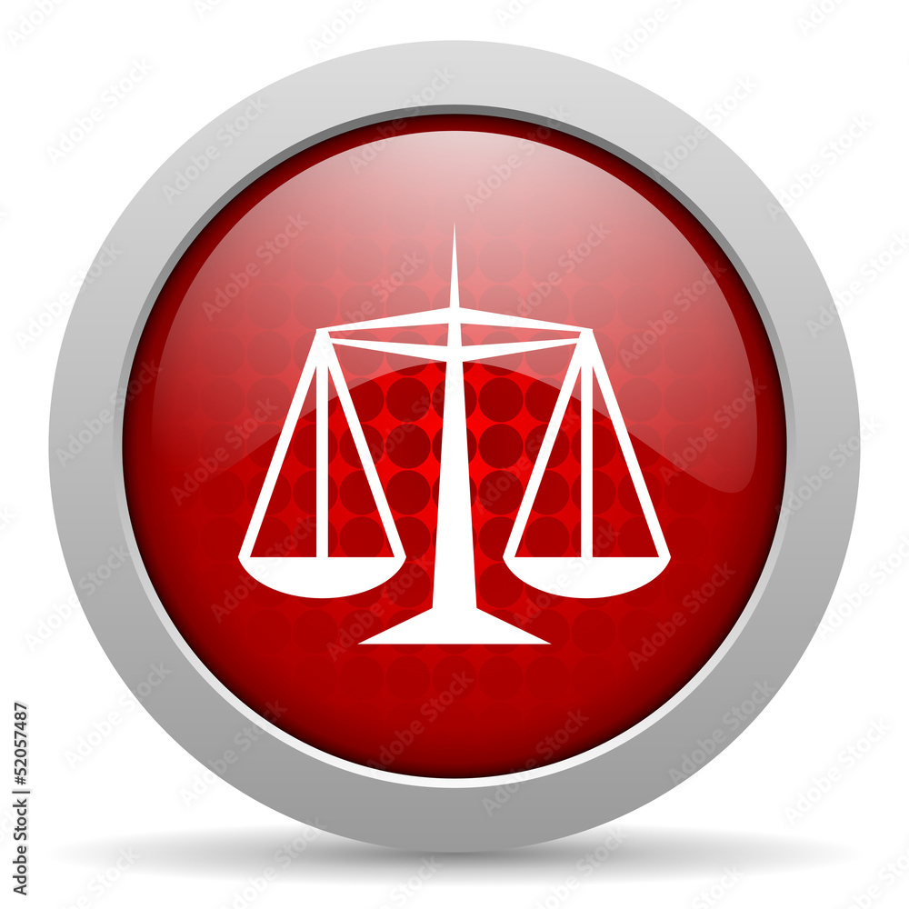justice red circle web glossy icon