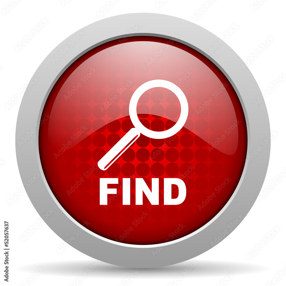 find red circle web glossy icon find red circle web glossy icon
