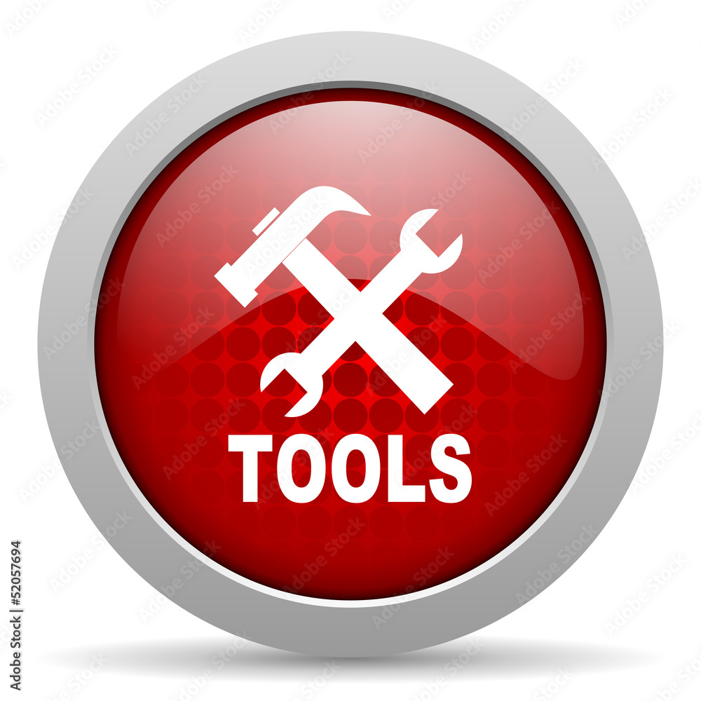 tools red circle web glossy icon tools red circle web glossy icon