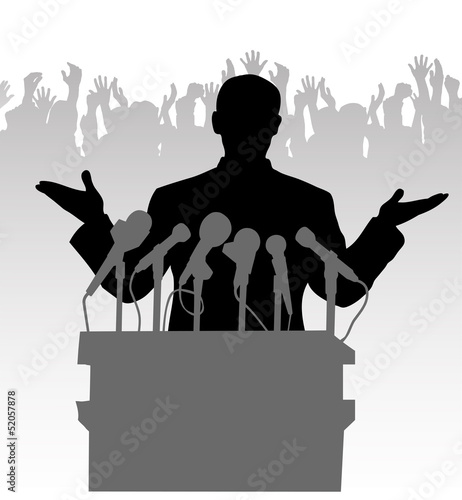 Silhouette policy before the microphone