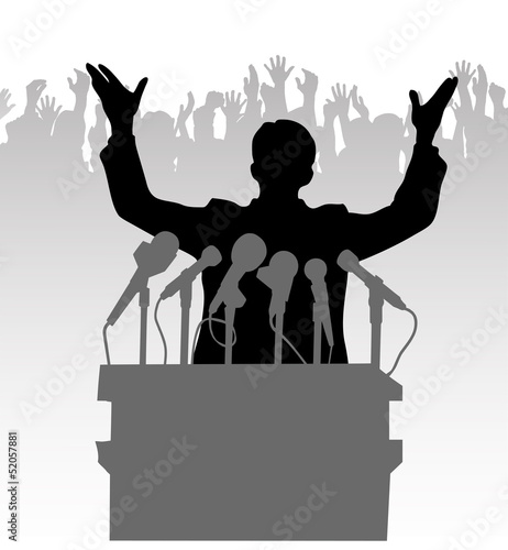 Silhouette policy before the microphone