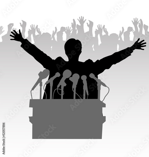 Silhouette policy before the microphone