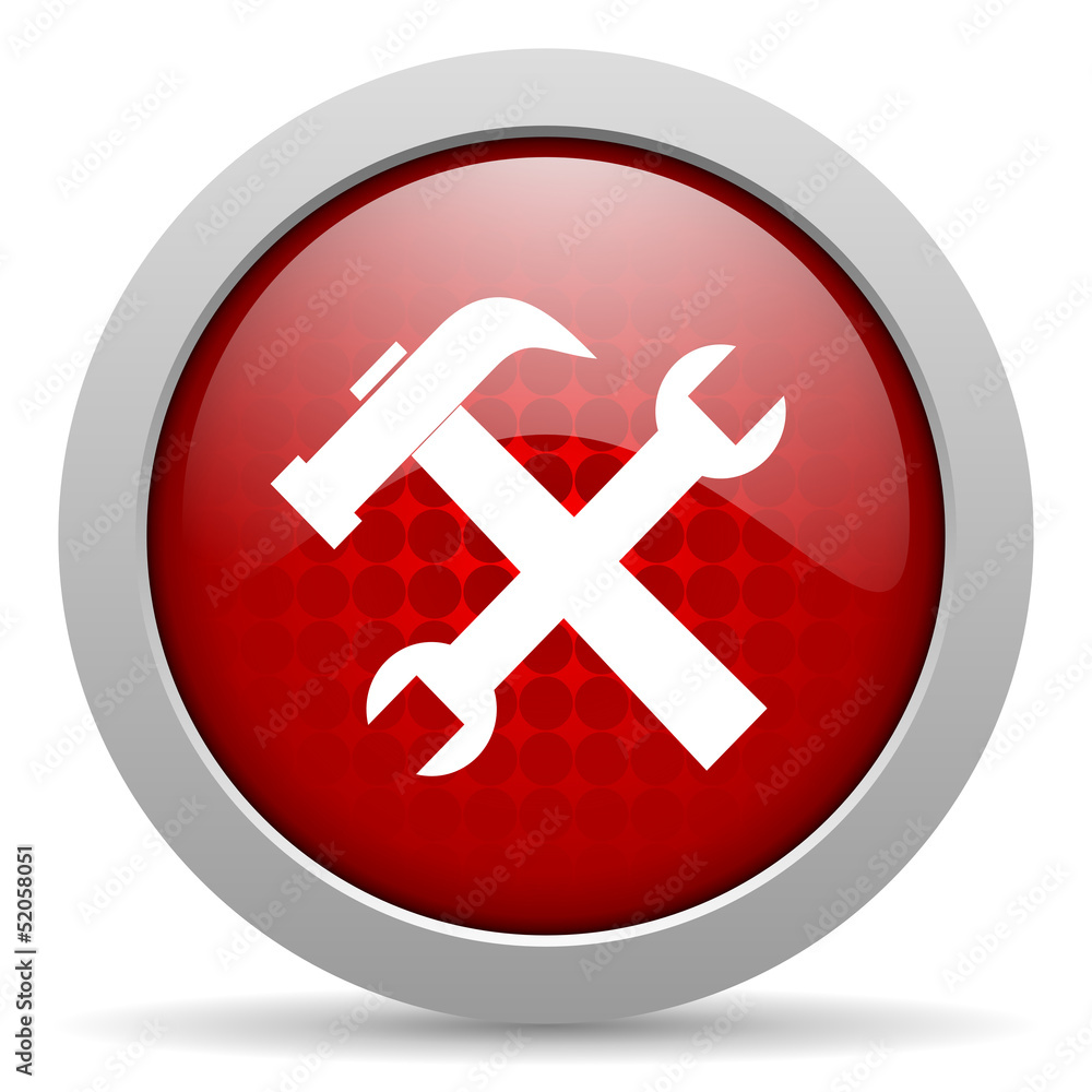 tools red circle web glossy icon tools red circle web glossy icon