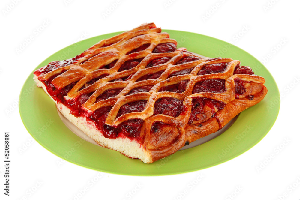 Cherry Pie isolated on white Cherry Pie isolated on white