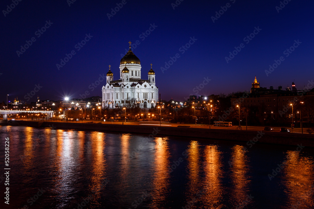 Cathedral of Christ the Saviour in the Evening, Russia, Moscow