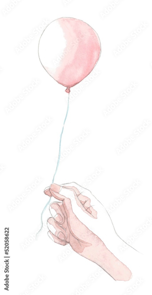 風船を右手で持つ Stock イラスト Adobe Stock