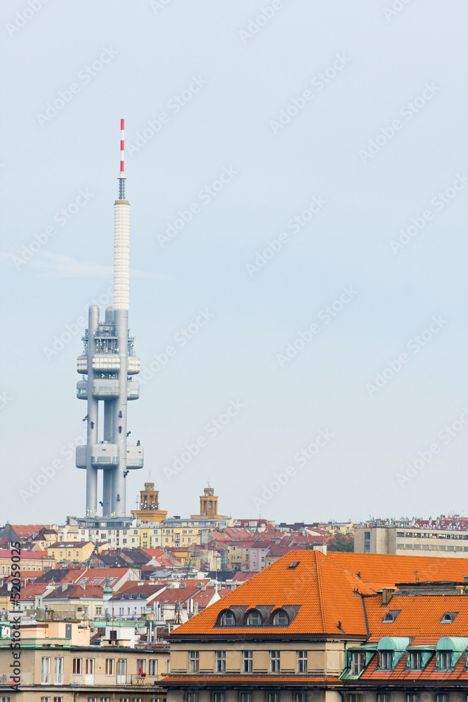 Zizkov television tower in Prague, Czech Republic Zizkov television tower in Prague, Czech Republic