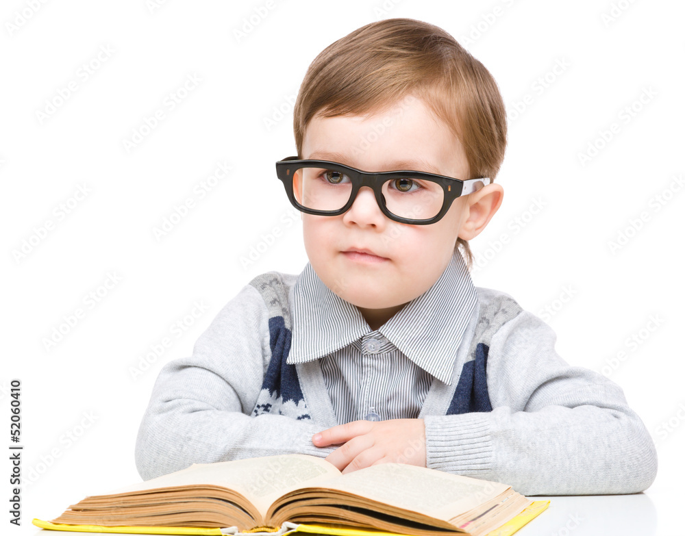 Little child play with book Little child play with book