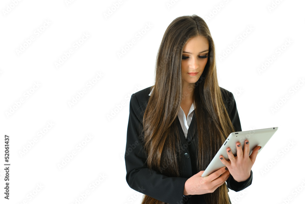 Business Woman Holding Tablet Business Woman Holding Tablet