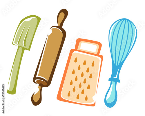 Baking utensils in color