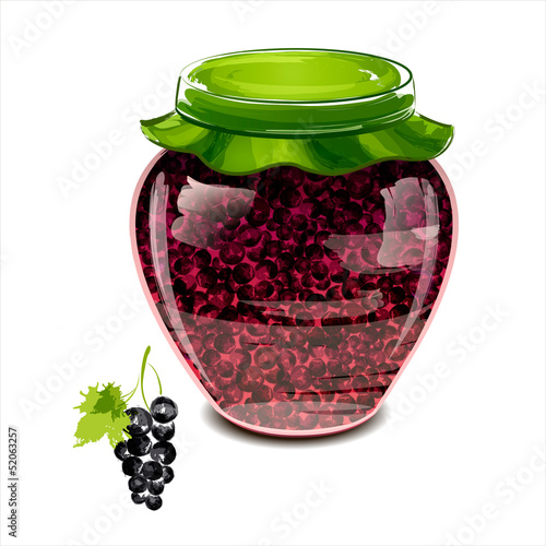 Jar of black currant jam