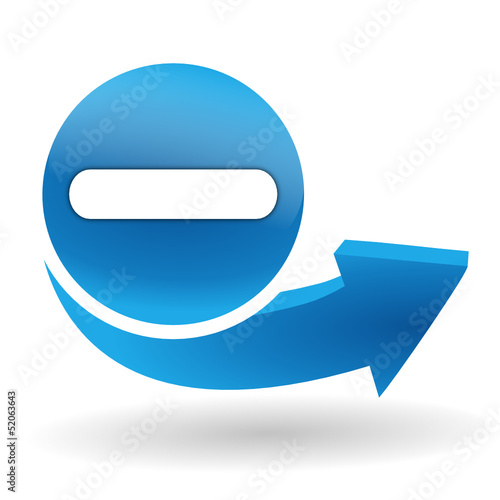 négatif sur bouton web bleu