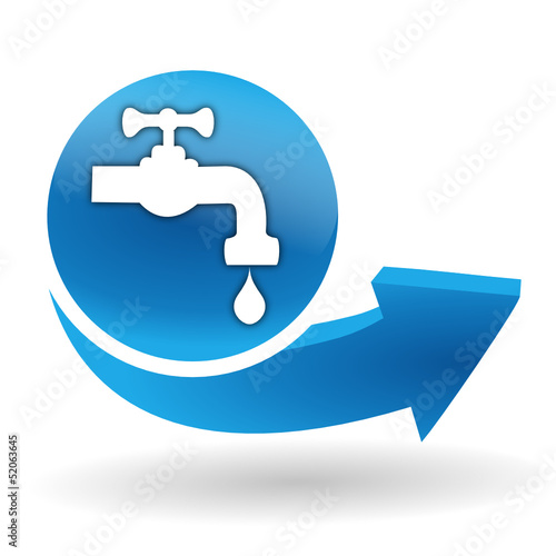 eau potable sur bouton web bleu