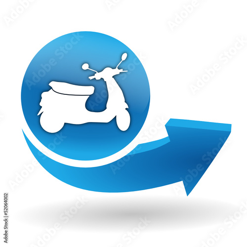 scooter sur bouton web bleu