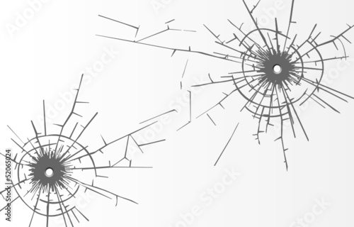 Glasscheibe Löcher Risse