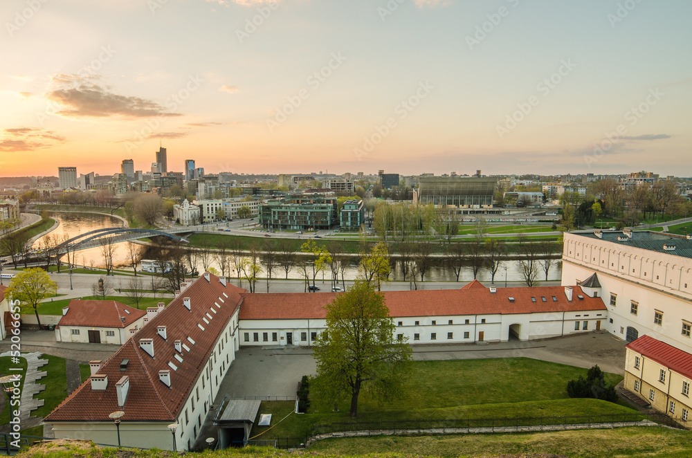 Lithuania in the spring. City of Vilnius in the sunset.