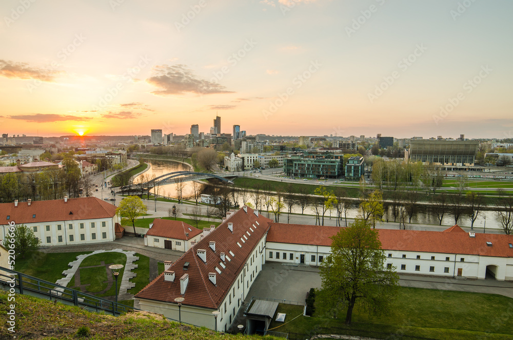 Fototapeta premium Lithuania in the spring. City of Vilnius in the sunset.