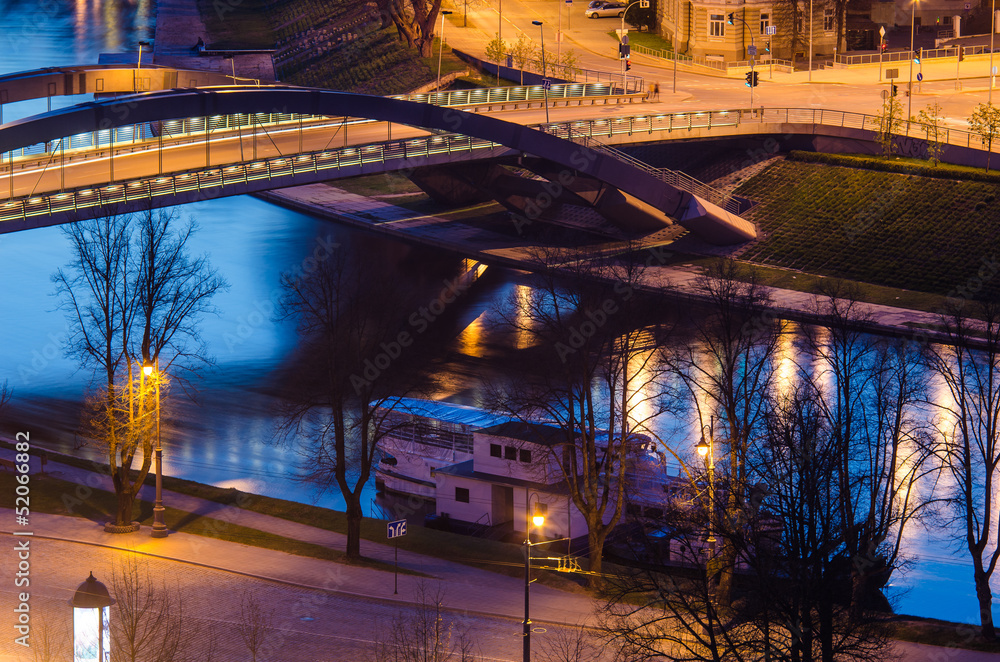 Obraz premium Vilnius, Lithuania in the evening. Mindaugas Bridge