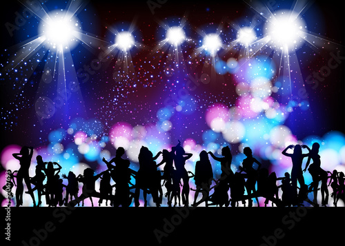 Party Vector  banner neon light stage background
