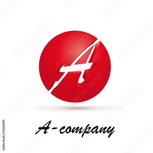 Vector 	Logo spherical letter A 3d