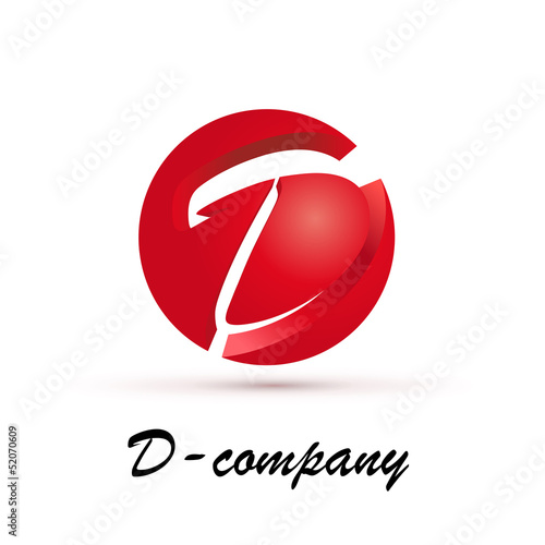 Vector Logo spherical letter D 3d