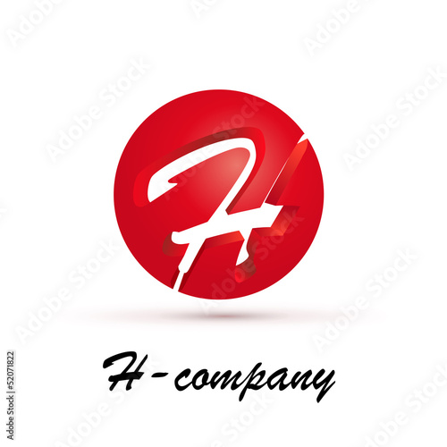 Vector Logo spherical letter H 3d