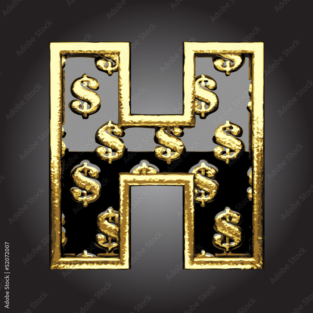Vector black letter with dollars