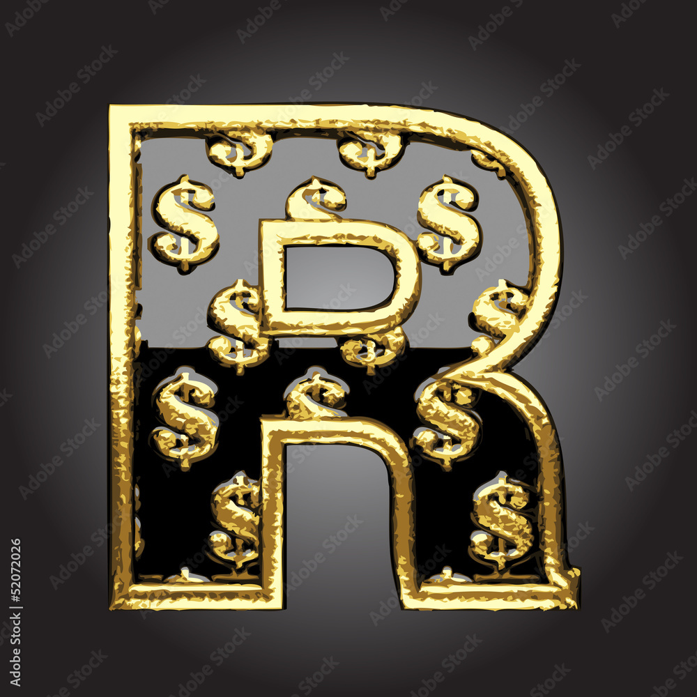 Vector black letter with dollars Vector black letter with dollars