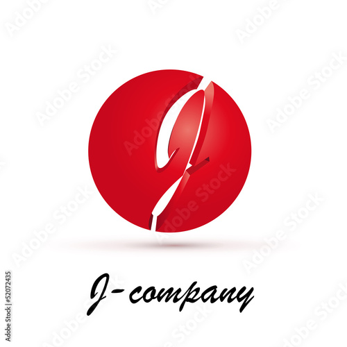Vector Logo spherical letter J 3d