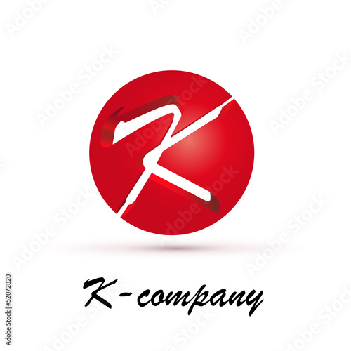 Vector Logo spherical letter K 3d