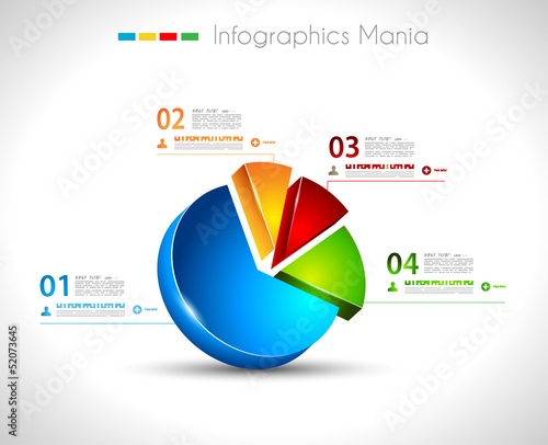 Infographic design template 3D pie