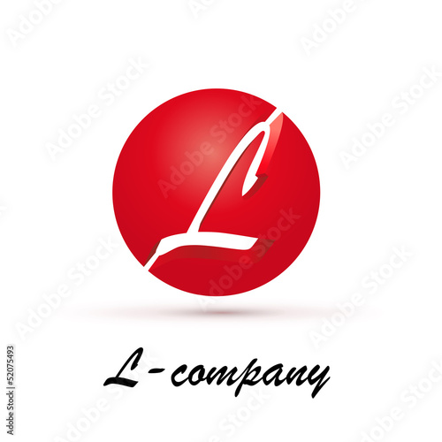 Vector Logo spherical letter L 3d