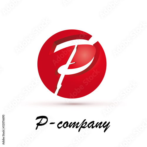 Vector Logo spherical letter P 3d