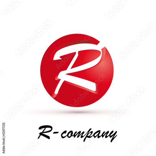 Vector Logo spherical letter R 3d
