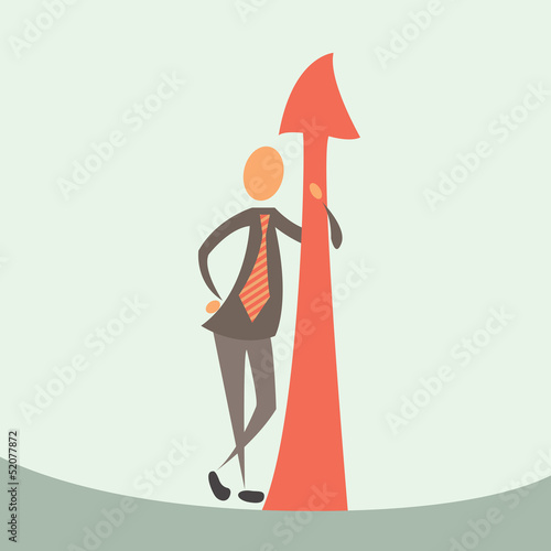 businessman and arrow of success.