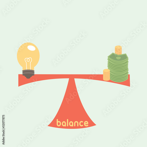 balance between idea and money