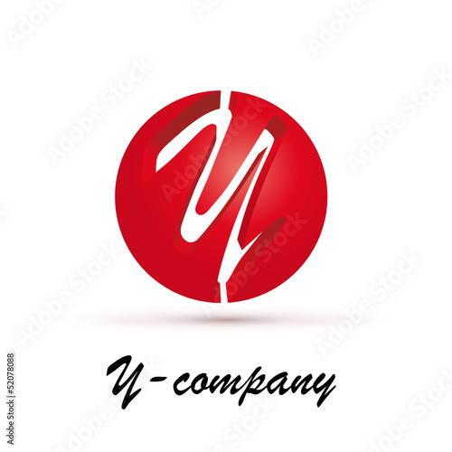 Vector Logo spherical letter Y 3d