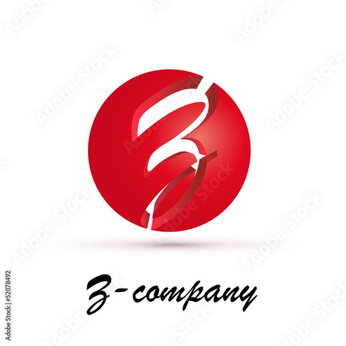 Vector Logo spherical letter Z 3d